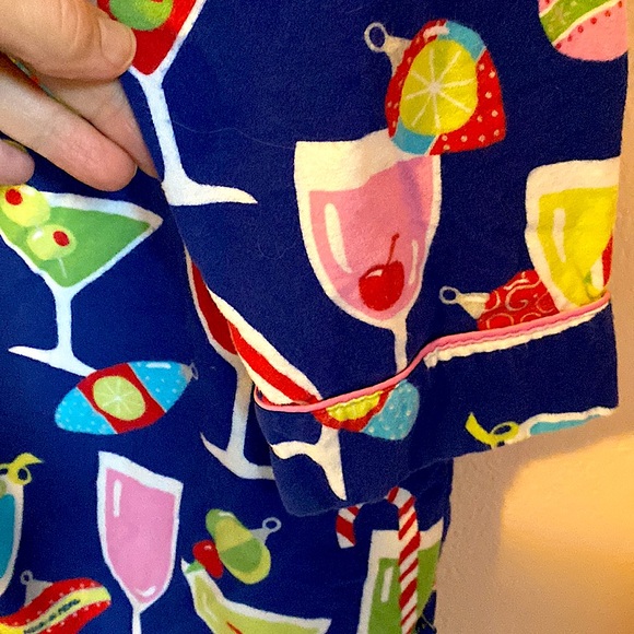 Nick & Nora cotton flannel holiday cocktails sleep shirt XL - Picture 4 of 9